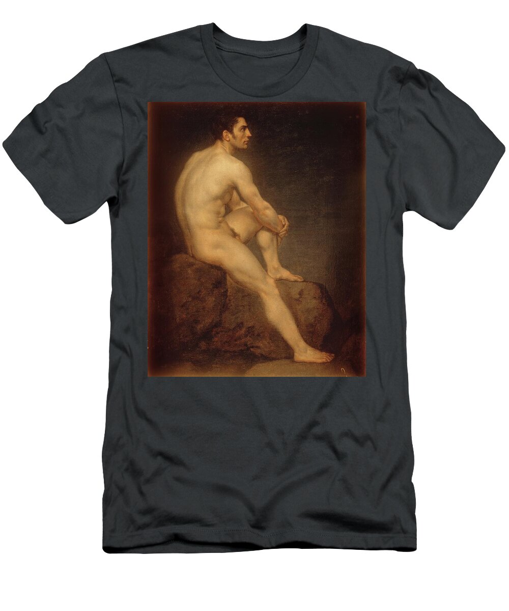 Male Nude T-Shirt featuring the painting Male Nude #3 by Manuel Ignacio Vazquez