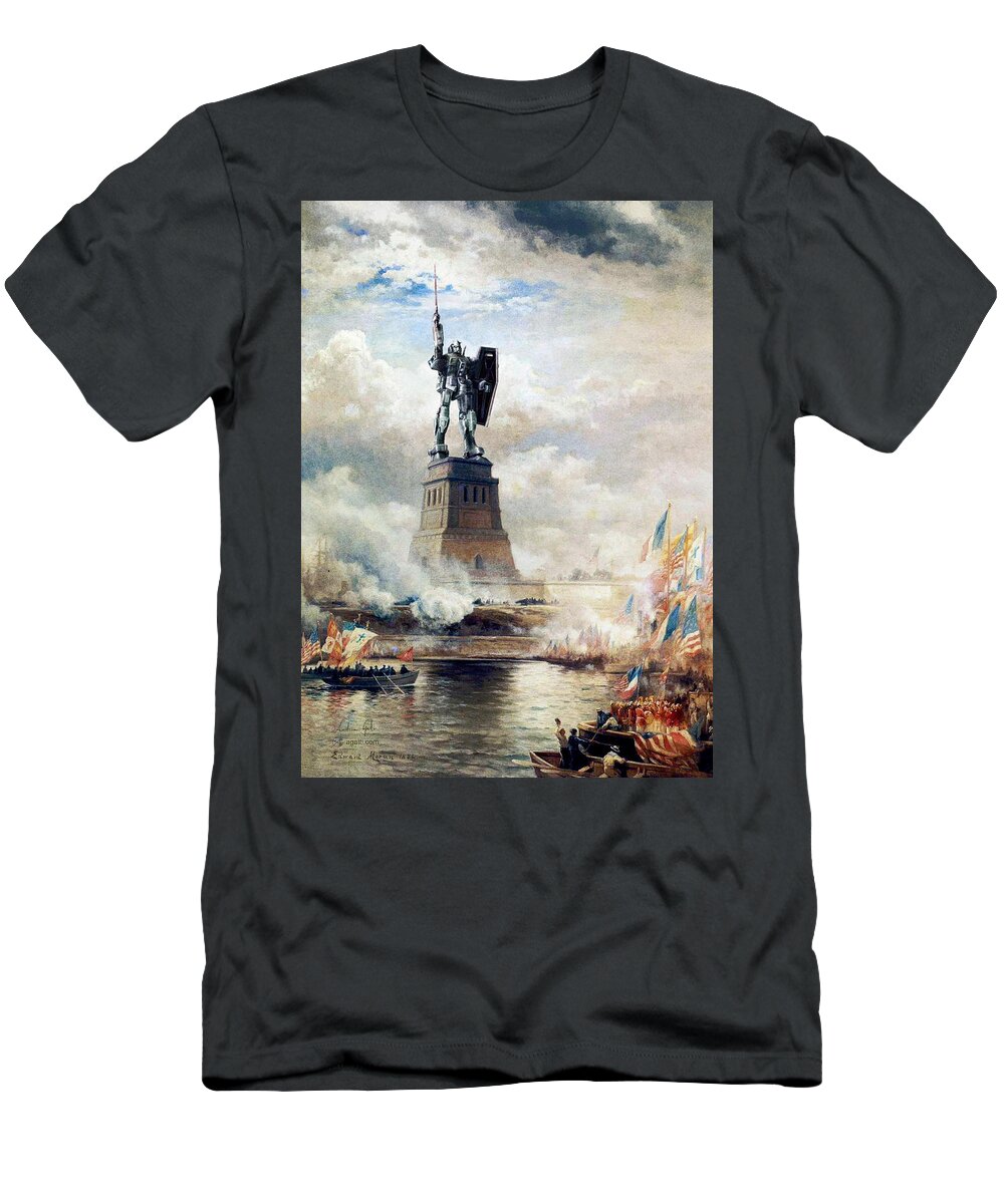 Scifi T-Shirt featuring the digital art Mr Liberty #1 by Andrea Gatti