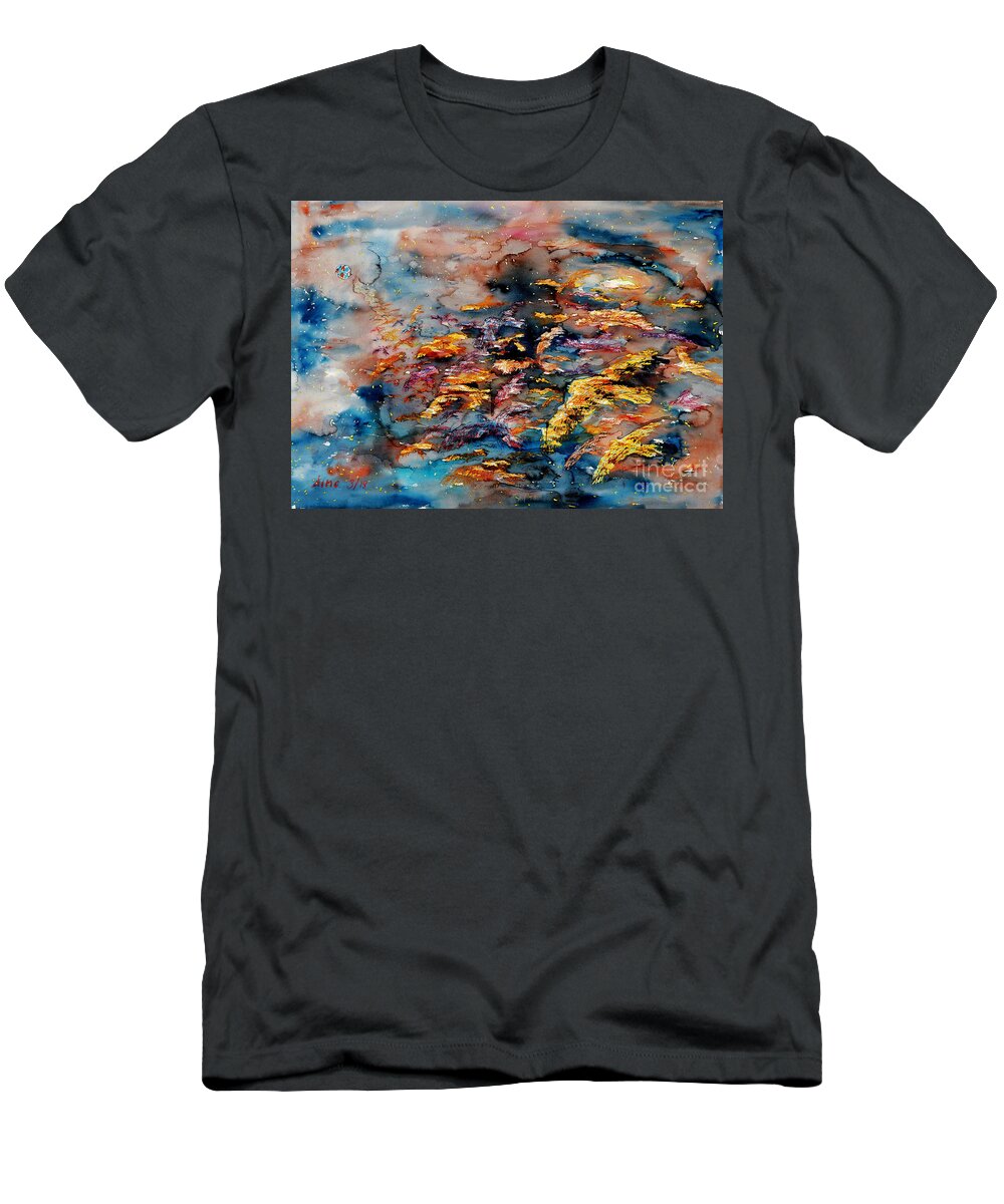 Heaven T-Shirt featuring the painting On the Wings of the Night #1 by Almo M