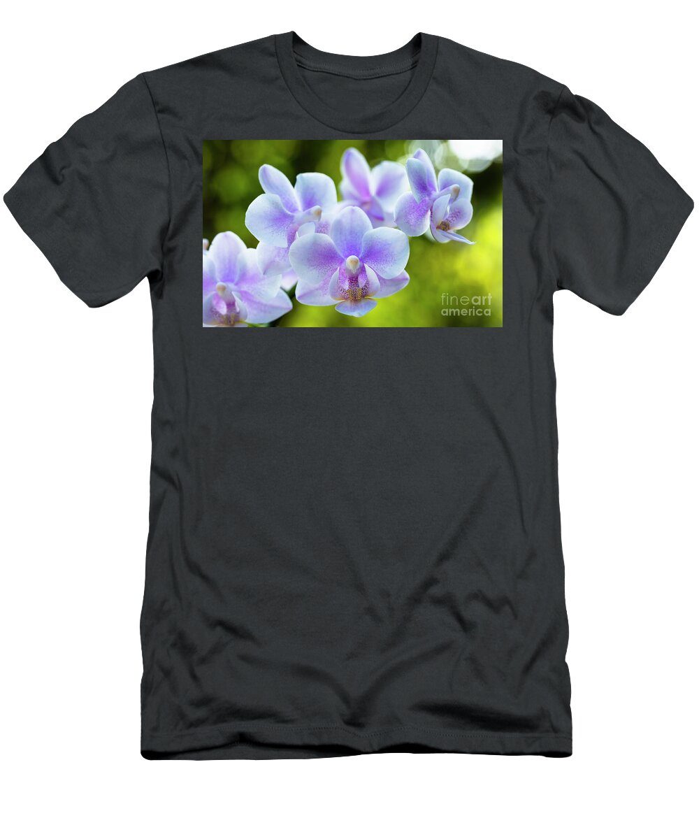 Background T-Shirt featuring the photograph Purple Orchid Flowers #1 by Raul Rodriguez