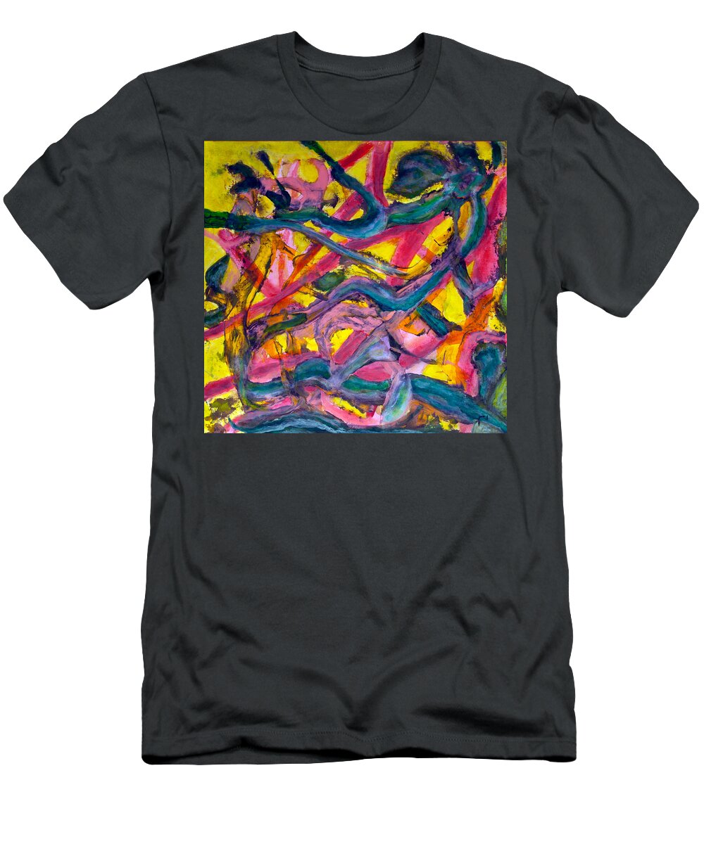 Rho 9 T-Shirt featuring the painting Rho #9 Abstract by Sensory Art House