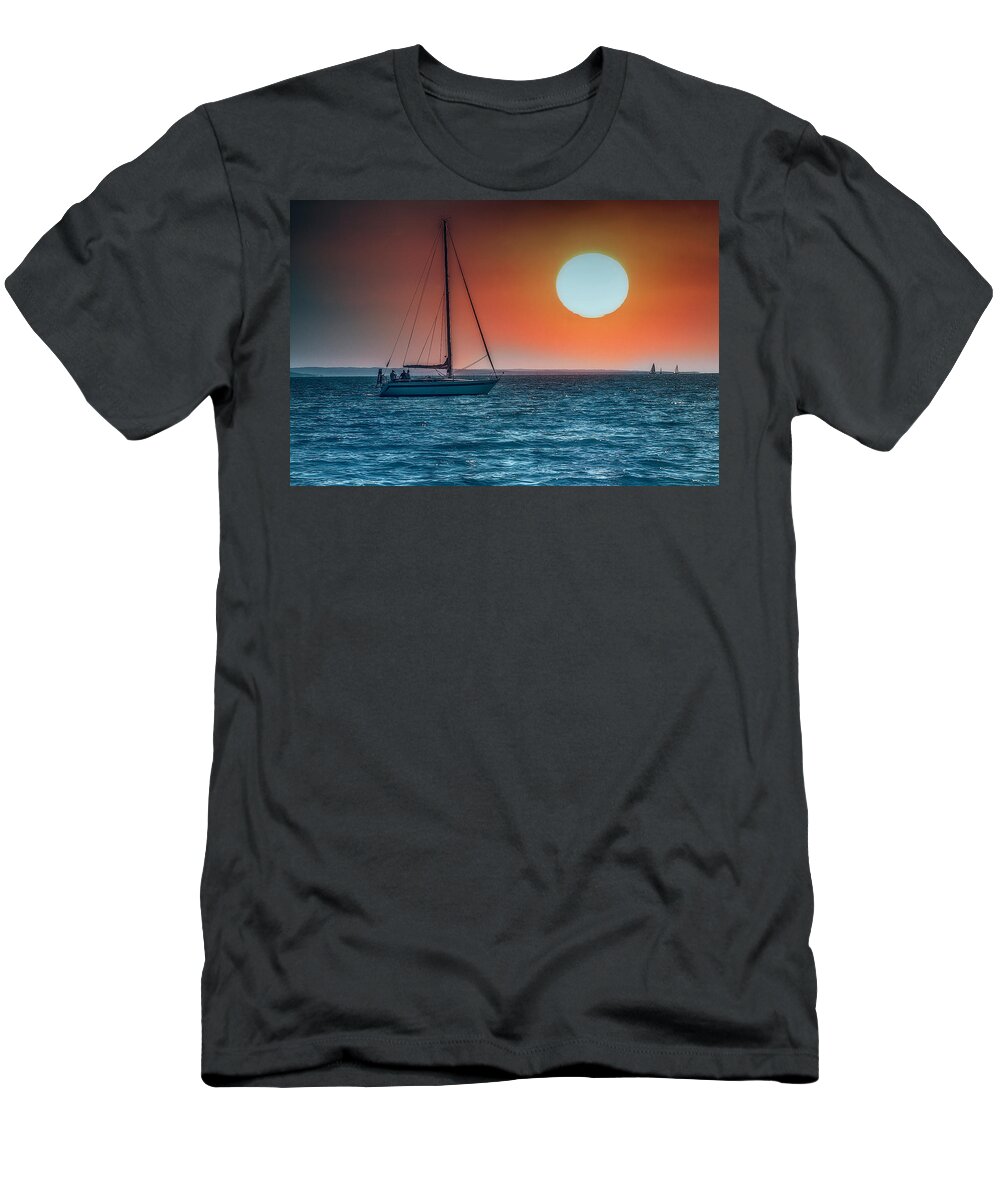 Composite T-Shirt featuring the photograph Sailing into the sunset #1 by Wolfgang Stocker