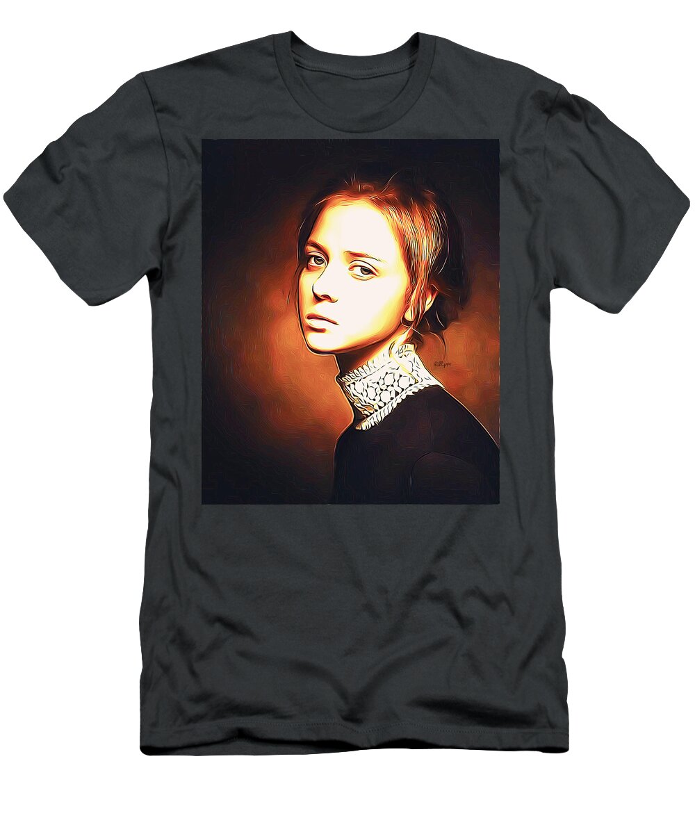 Paint T-Shirt featuring the digital art Simona portrait #1 by Nenad Vasic