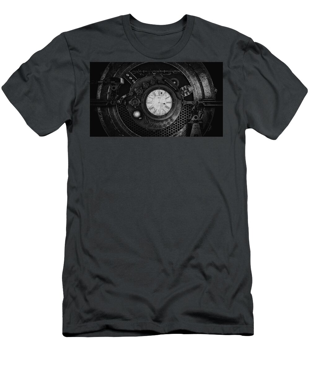 Steampunk T-Shirt featuring the photograph Steampunk Clock And Gears #1 by Mountain Dreams