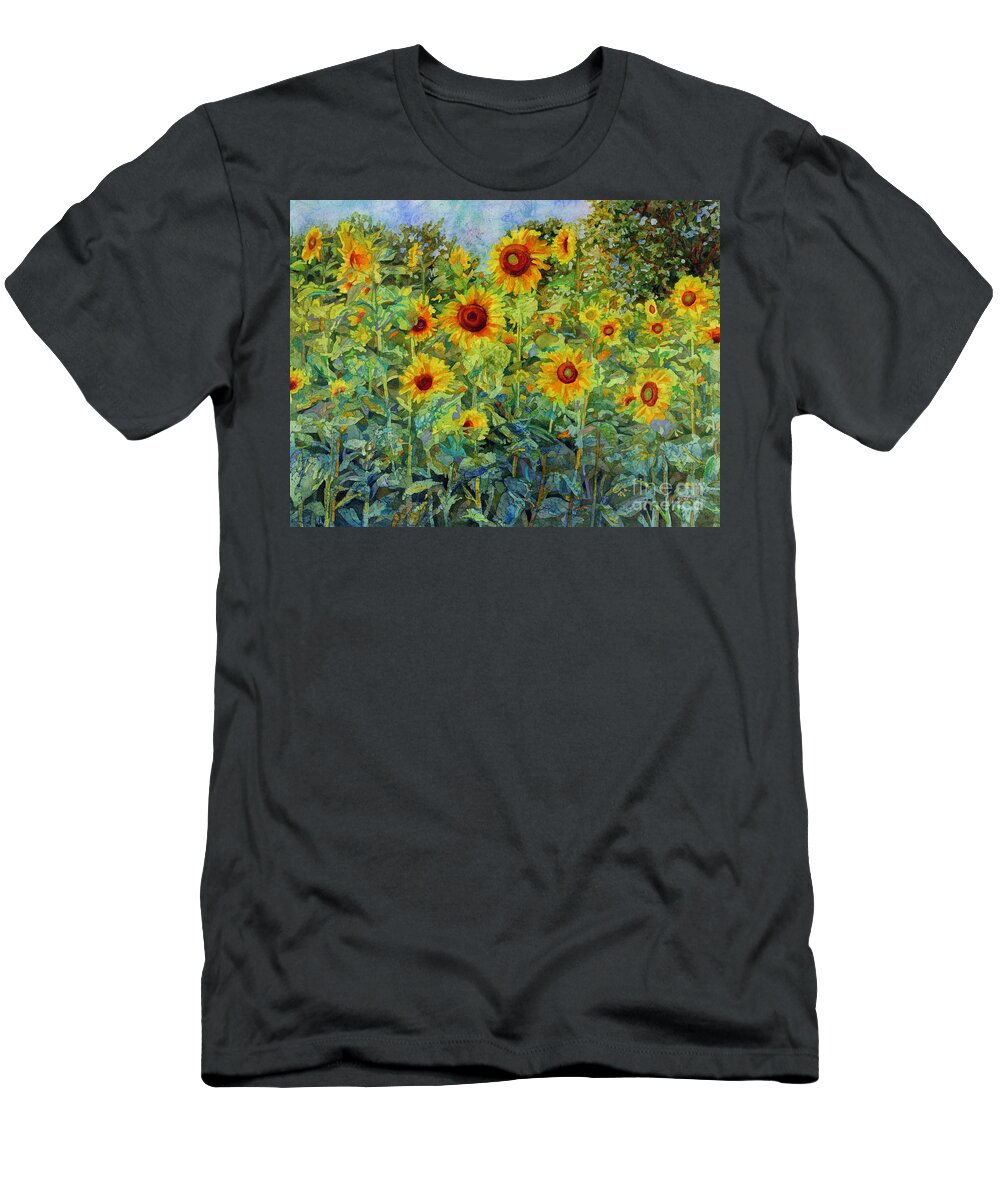 Sunflower T-Shirt featuring the painting Sunny Meadow by Hailey E Herrera