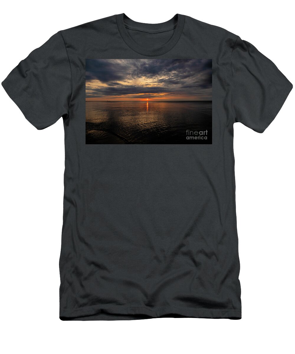 Sunset T-Shirt featuring the photograph Sunset at Lake Superior #1 by Sandra J's
