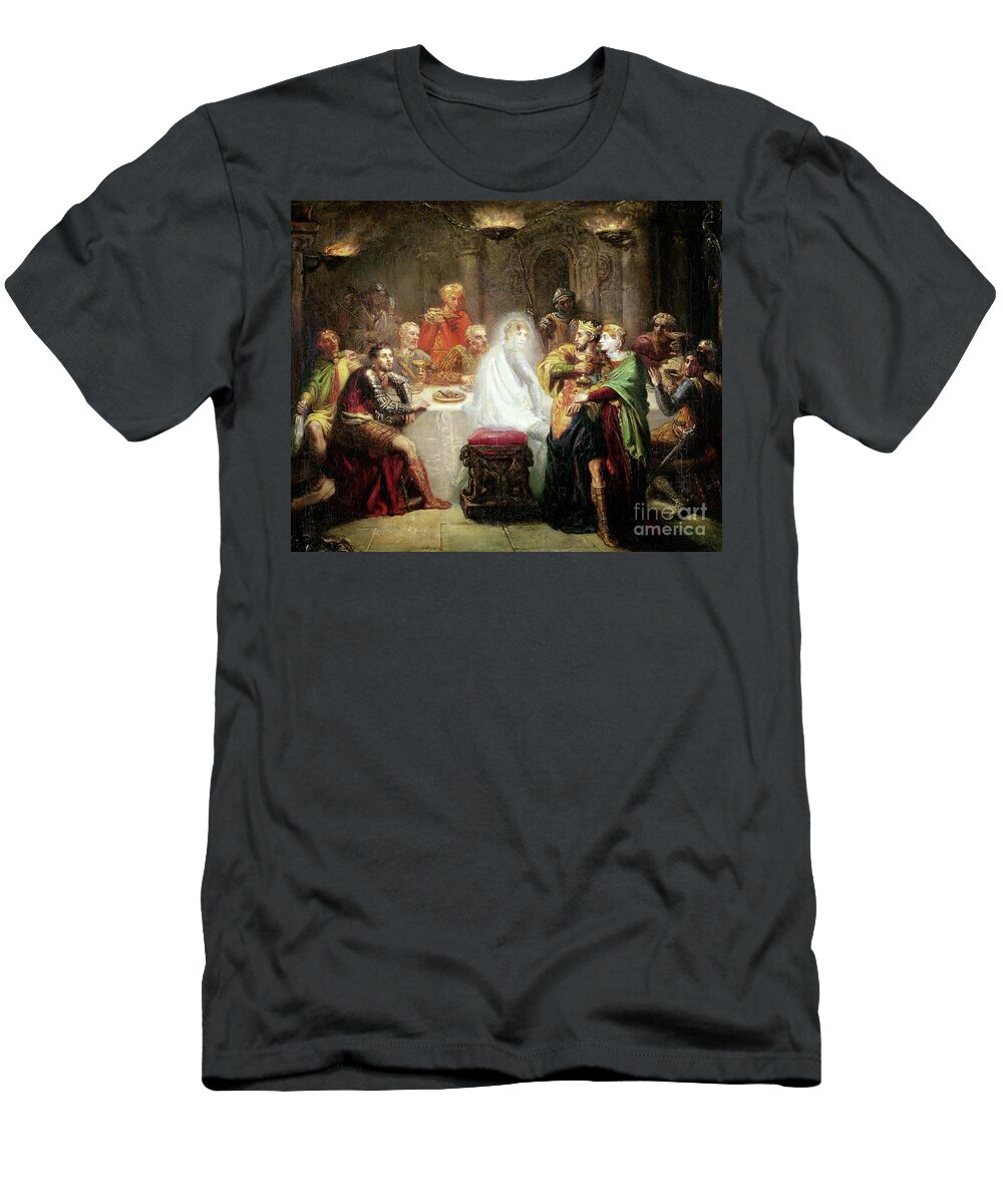 Macbeth T-Shirt featuring the painting The Ghost of Banquo by Theodore Chasseriau