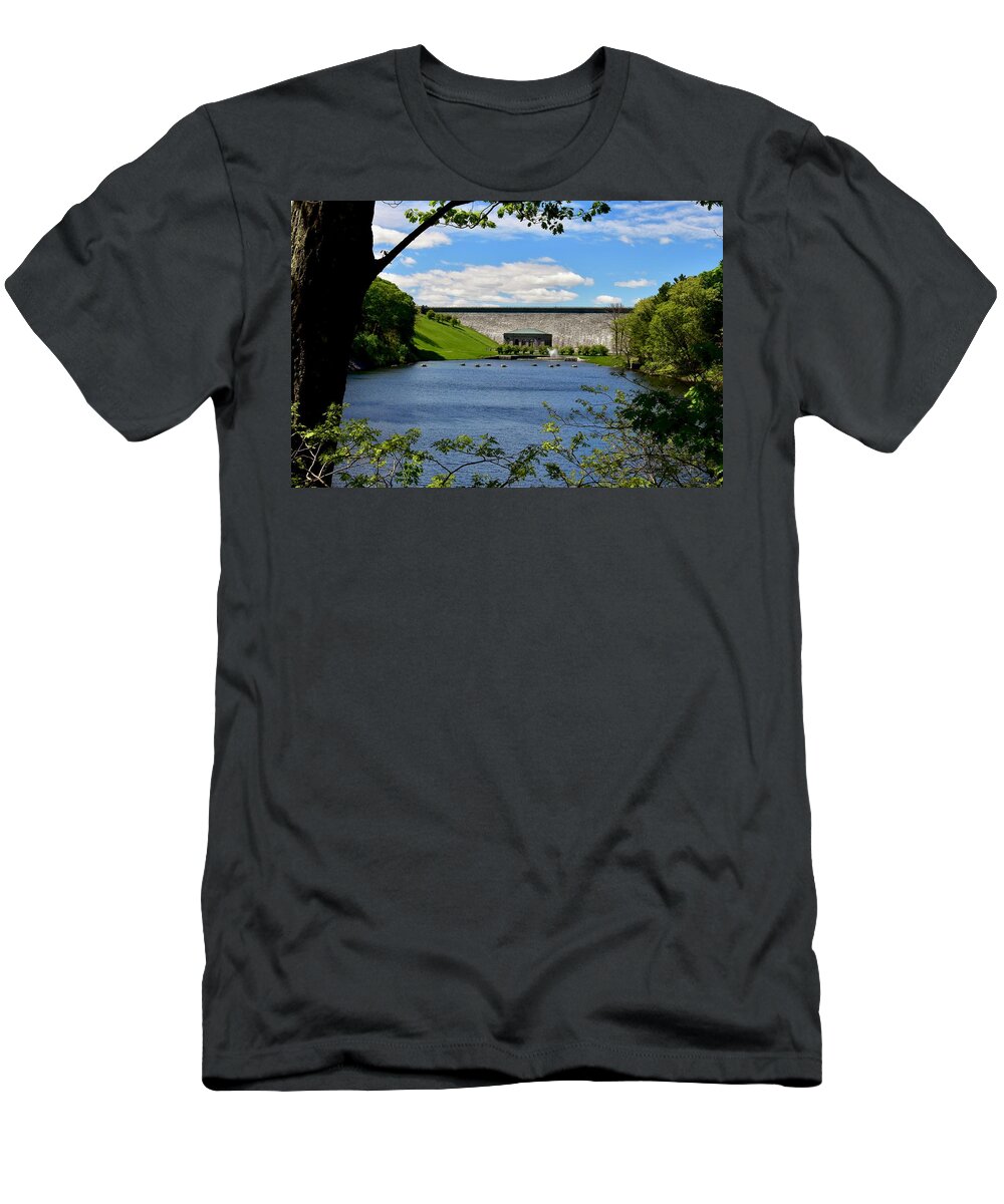 Wachusett T-Shirt featuring the photograph Wachusett Dam #1 by Monika Salvan