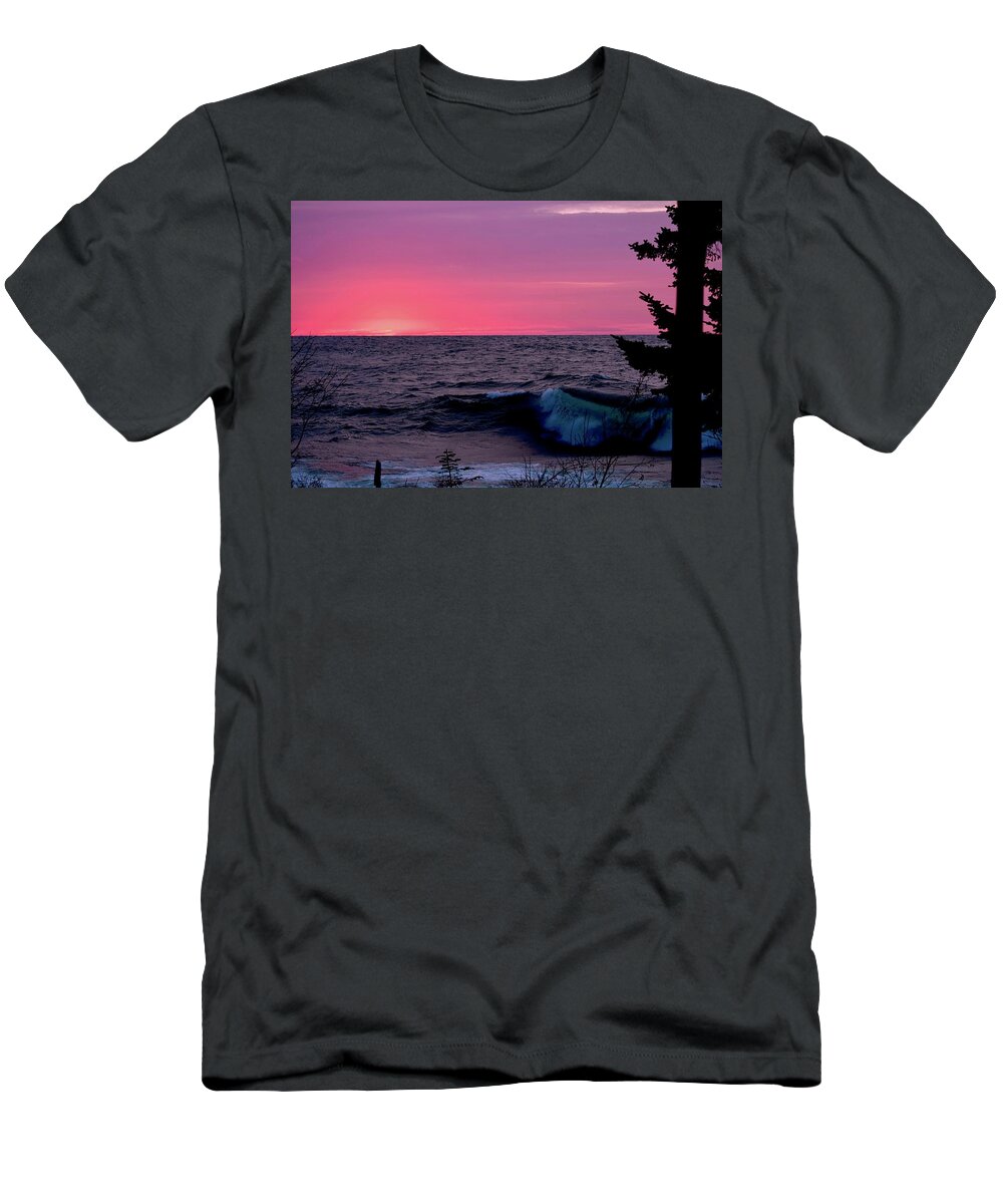 Waves T-Shirt featuring the photograph Waves at Sunrise #1 by Hella Buchheim
