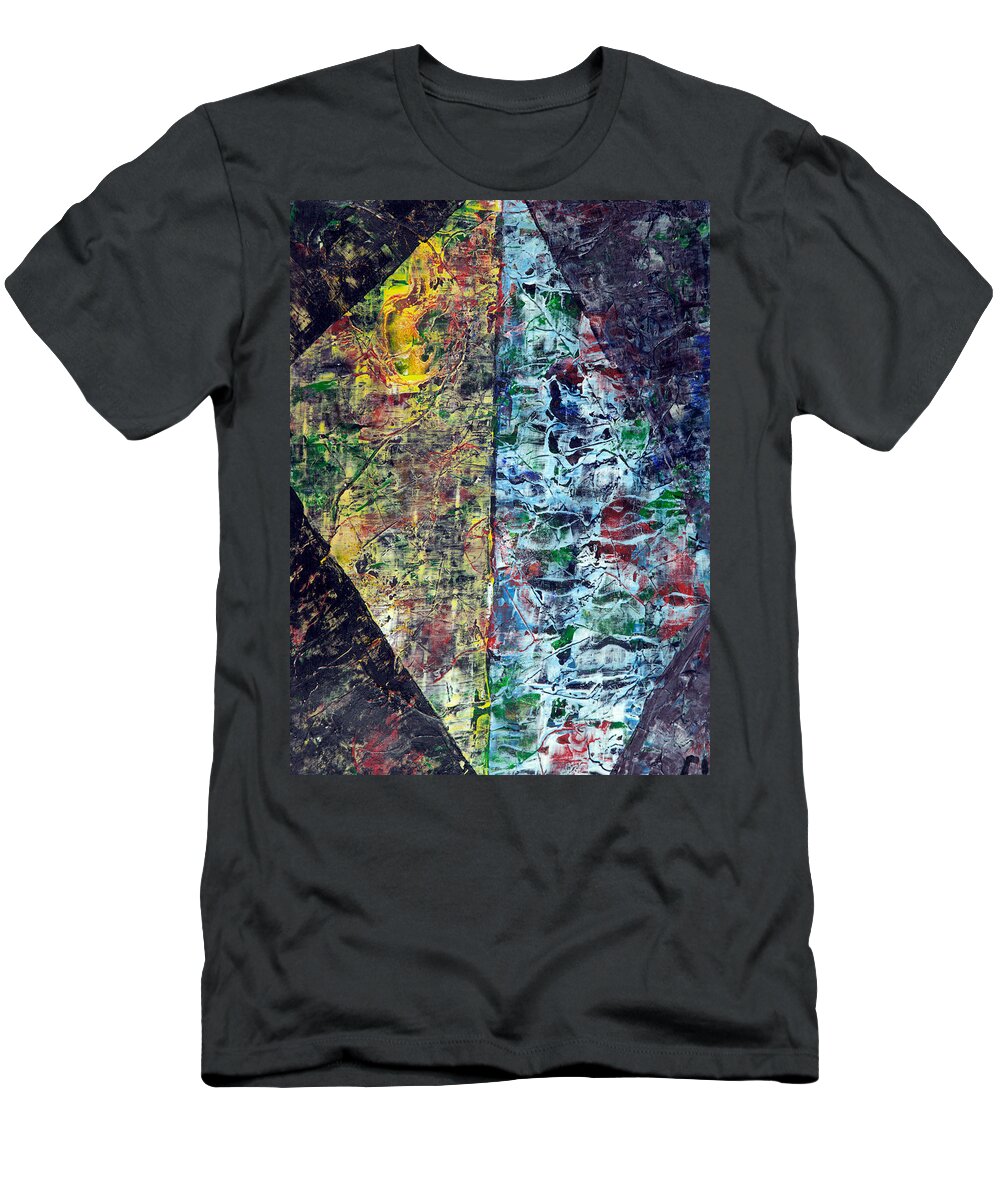 Xi7 T-Shirt featuring the painting Xi #7 Abstract by Sensory Art House
