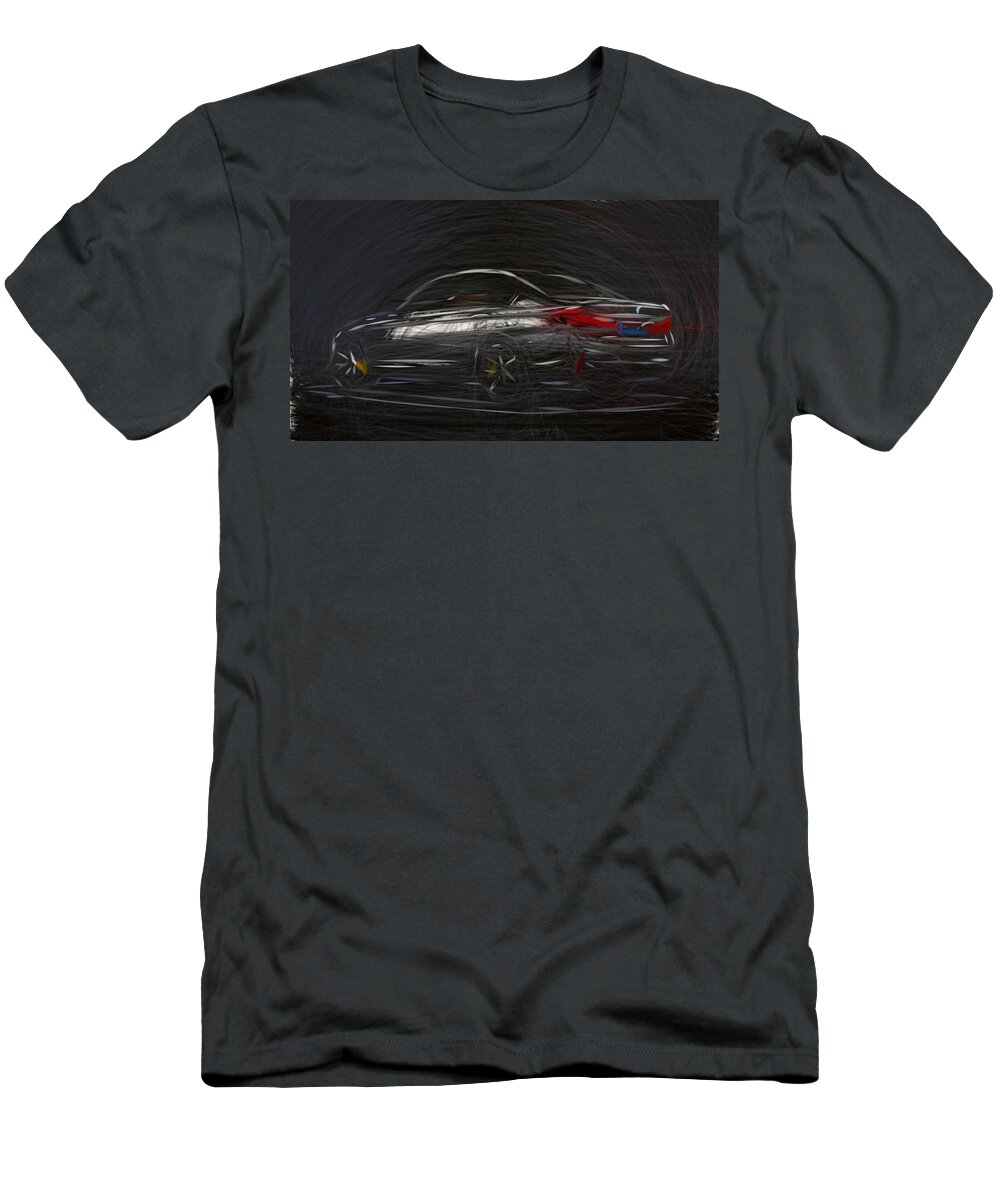 Bmw T-Shirt featuring the digital art BMW M5 Drawing #11 by CarsToon Concept
