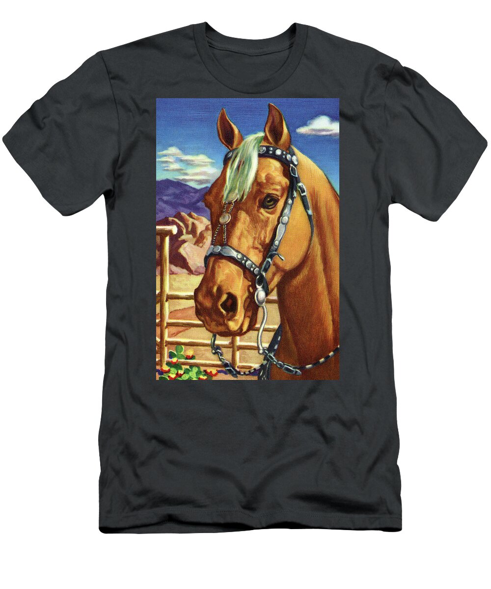 Animal T-Shirt featuring the drawing Horse #15 by CSA Images