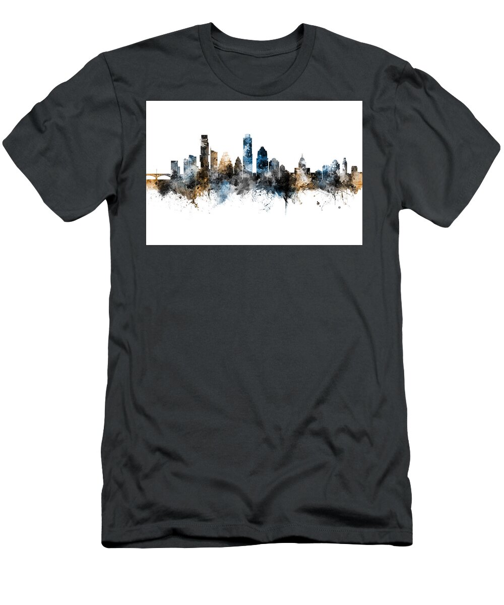 Austin T-Shirt featuring the digital art Austin Texas Skyline #16 by Michael Tompsett