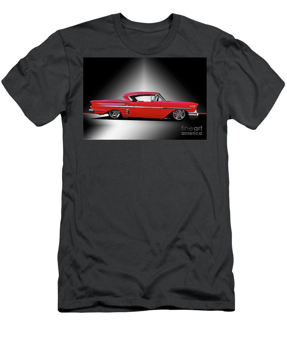 1958 Chevrolet Impala T-Shirt featuring the photograph 1958 Chevrolet Custom Impala by Dave Koontz