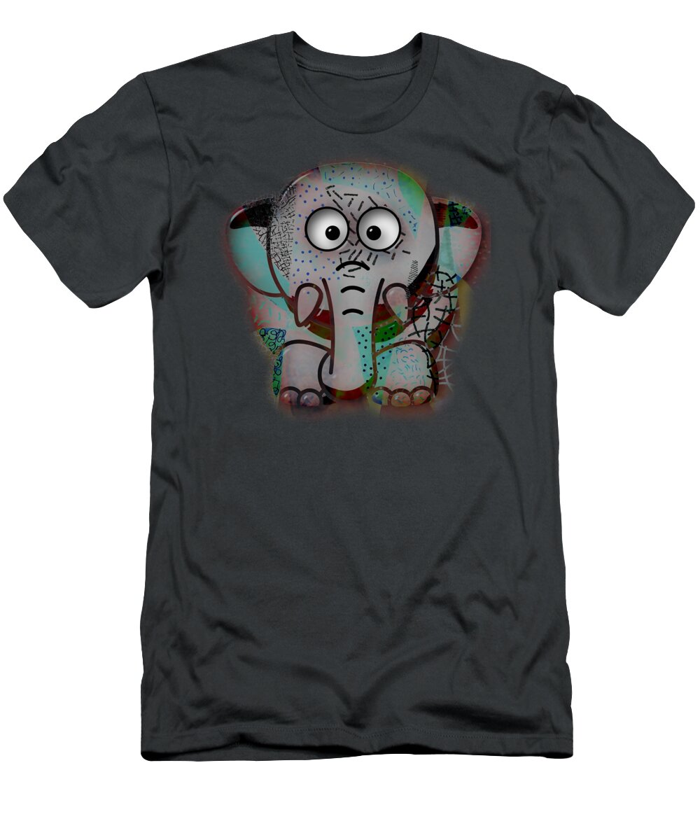 Baby Elephant T-Shirt featuring the mixed media Baby Elephant #2 by Marvin Blaine