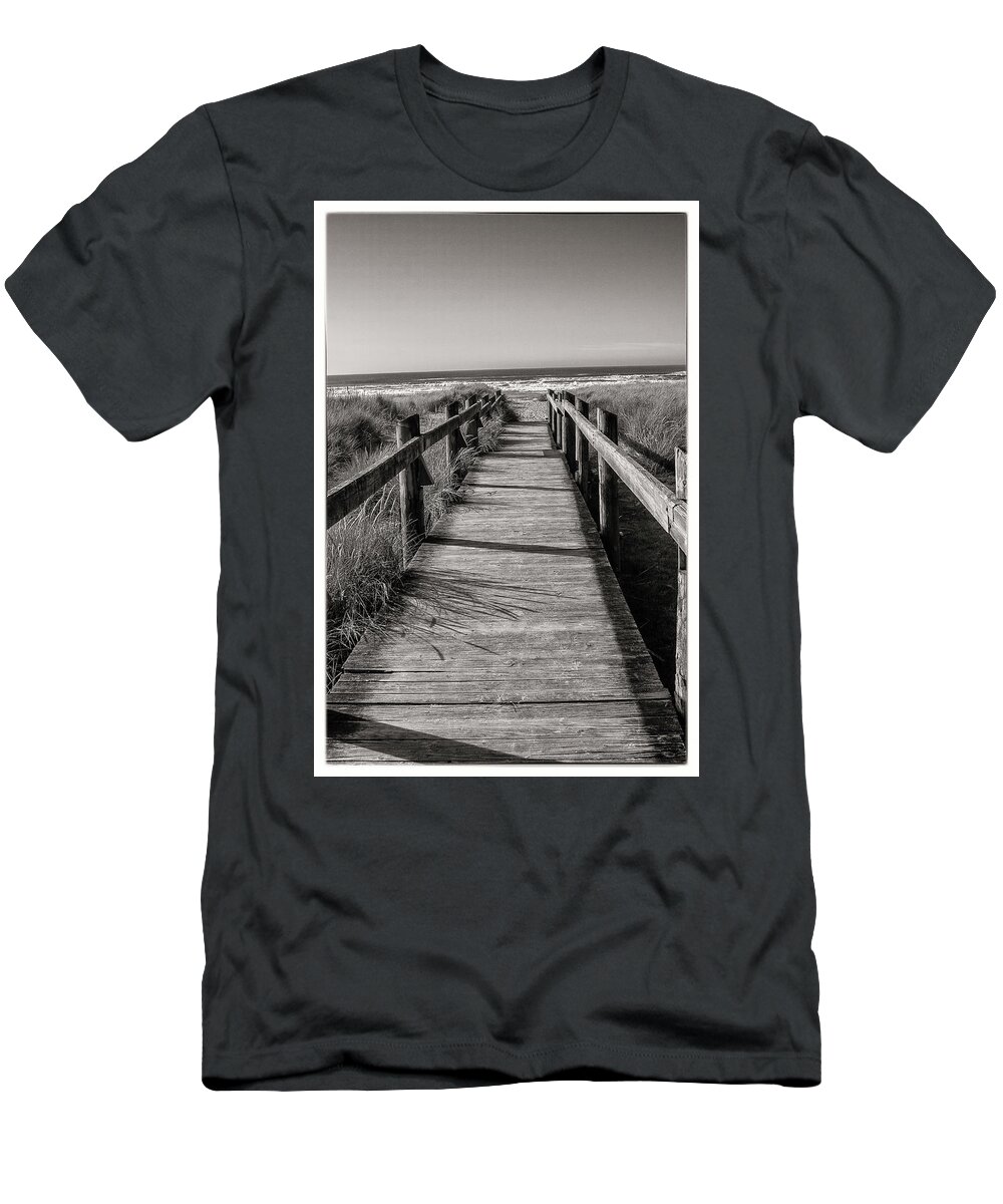 Boardwalk T-Shirt featuring the photograph Boardwalk to the Pacific Ocean #2 by Donald Pash