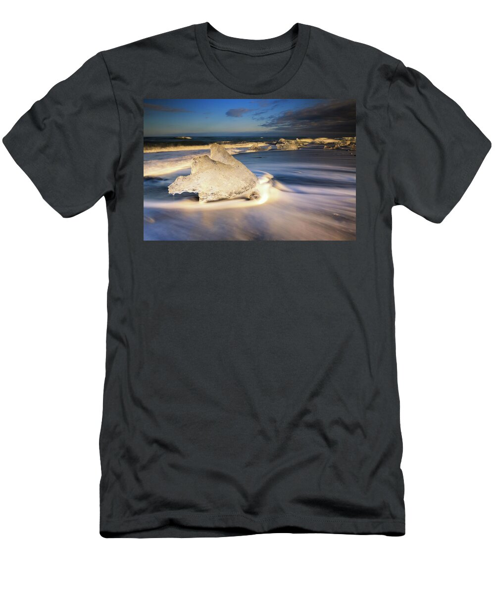 Estock T-Shirt featuring the digital art Iceland, South Iceland, Jokulsarlon Lake #2 by Maurizio Rellini