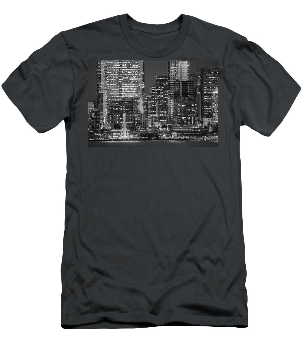 Photography T-Shirt featuring the photograph Illuminated City At Night, Seattle #2 by Panoramic Images
