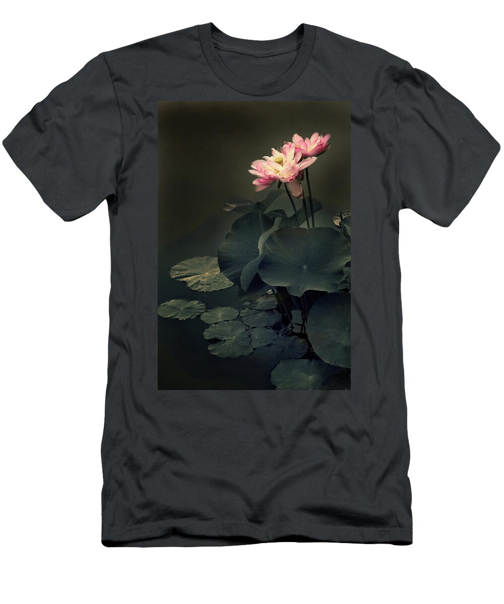 Lotus T-Shirt featuring the photograph Midnight Lotus by Jessica Jenney