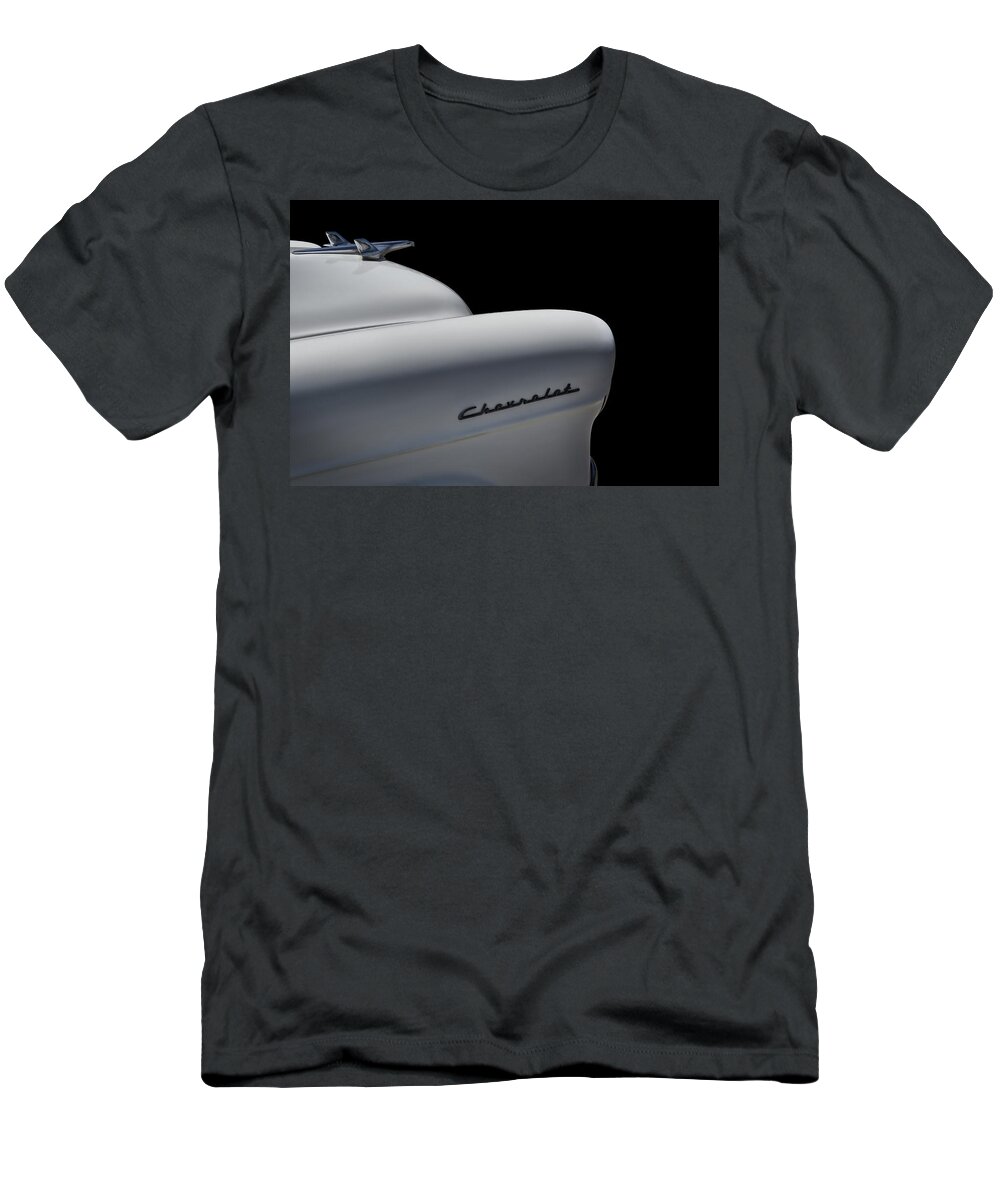 Chevy T-Shirt featuring the digital art Classic White 55 #4 by Douglas Pittman