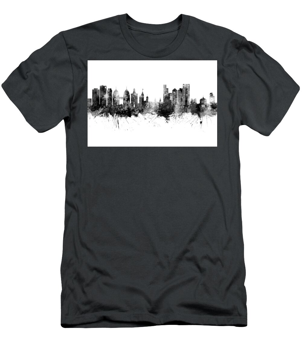 Oakland T-Shirt featuring the digital art Oakland California Skyline #3 by Michael Tompsett
