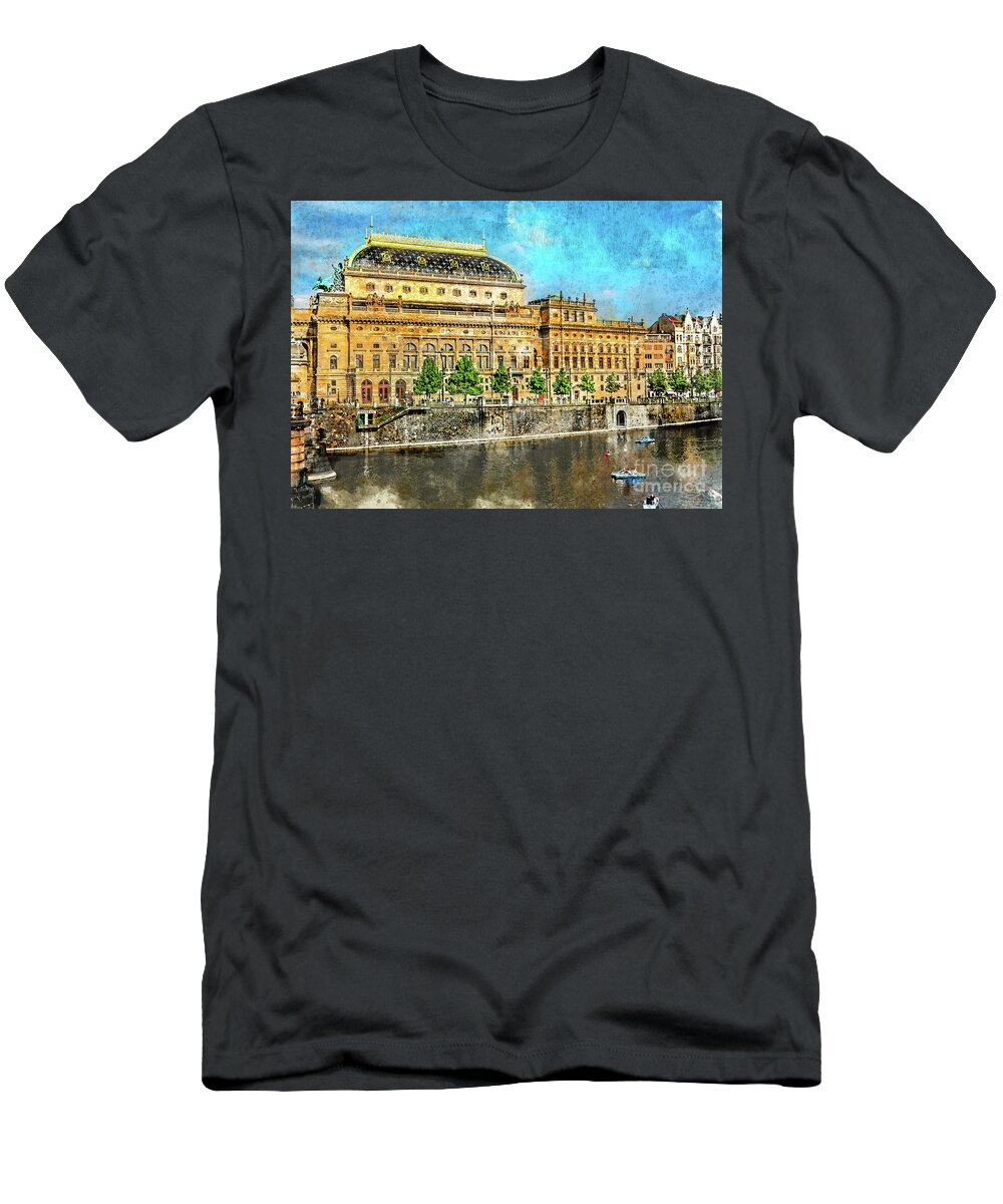 Praga T-Shirt featuring the digital art Praha city art #30 by Justyna Jaszke JBJart