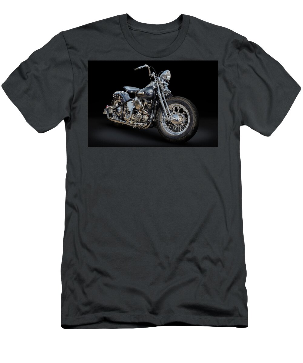 Harley T-Shirt featuring the photograph 46 Harley Bobber by Andy Romanoff