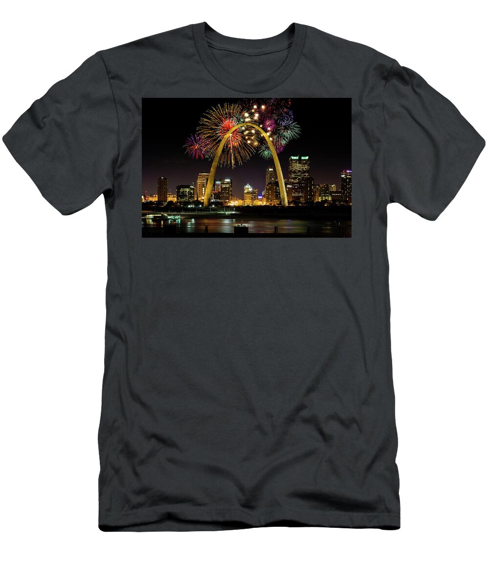 St. Louis Arch T-Shirt featuring the photograph 50 Years of the Arch by Randall Allen