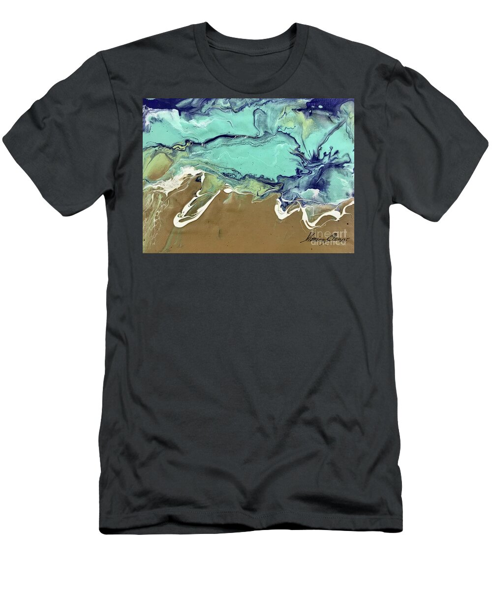 Shore T-Shirt featuring the painting A brand new day I by Monica Elena