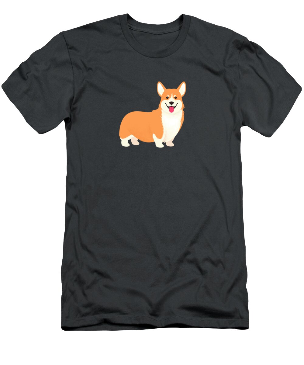 Painting T-Shirt featuring the painting A Corgi Makes A House A Home by Little Bunny Sunshine