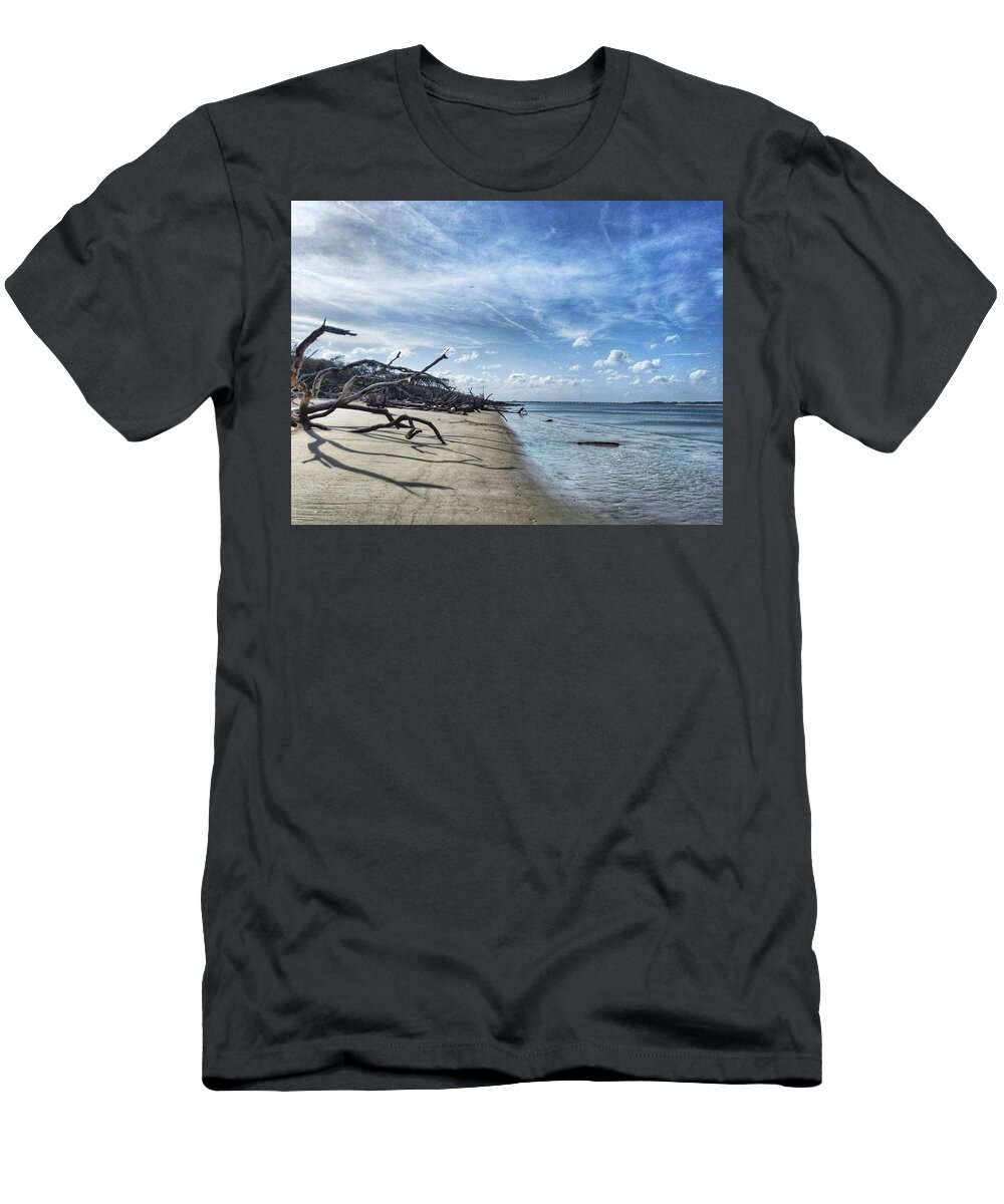 Landscape T-Shirt featuring the photograph A Fine Line by Portia Olaughlin