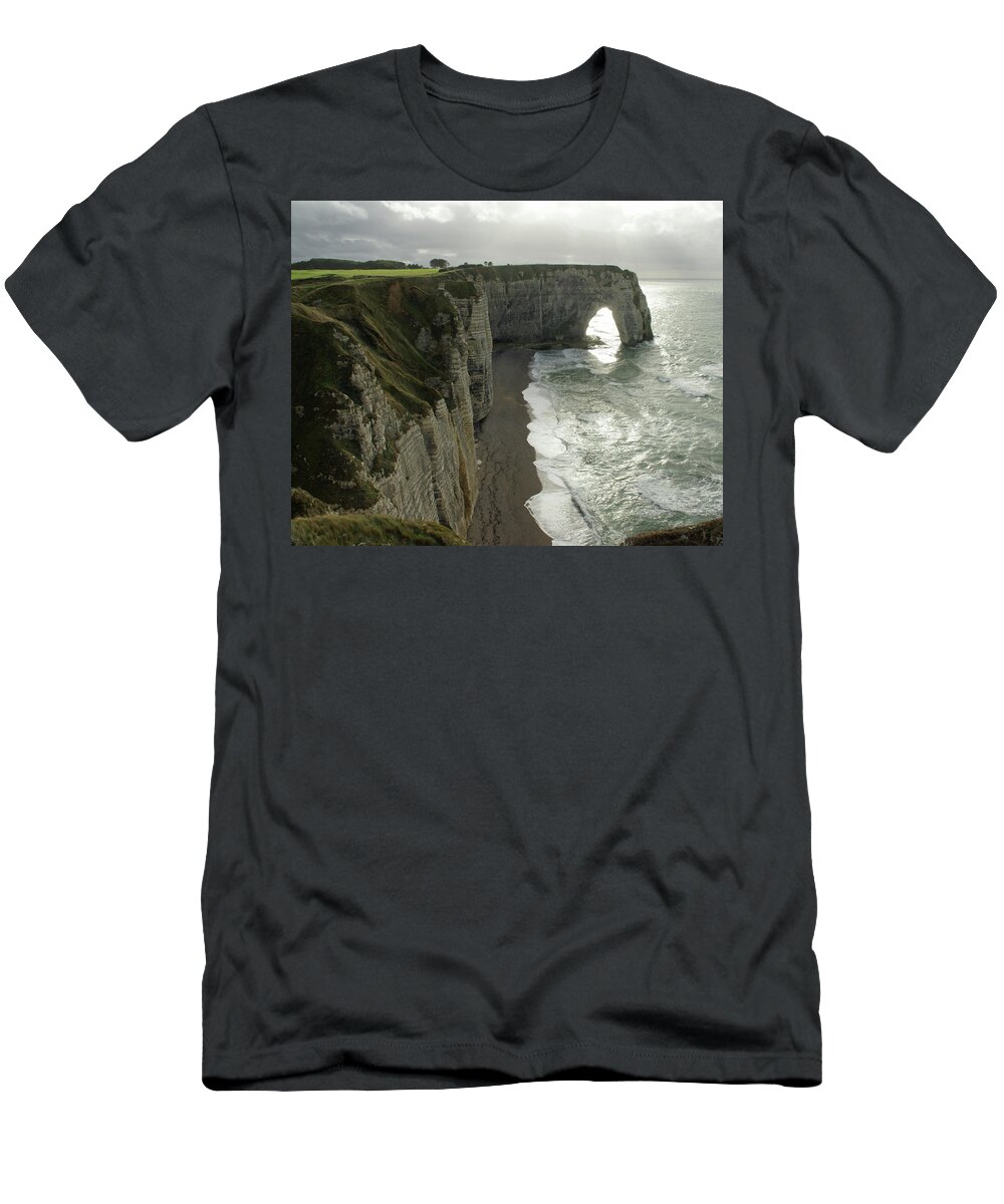 Etretat T-Shirt featuring the photograph A Gateway to Etretat by Brandy Herren