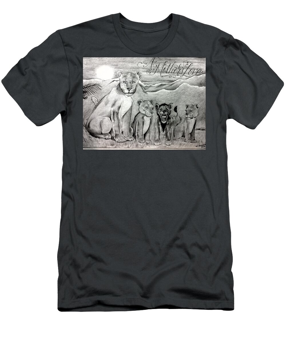 Mexican American Art T-Shirt featuring the drawing A Motherz Pride by Joseph Lil Man Valencia