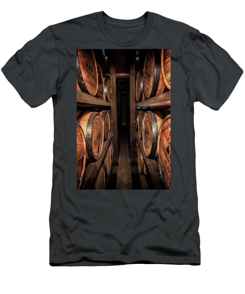Woodford Reserve T-Shirt featuring the photograph A Peek Between the Ricks by Susan Rissi Tregoning