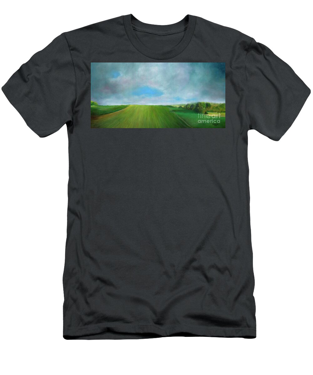 A Piece Of Sky T-Shirt featuring the painting A Piece of Sky by Marlene Book