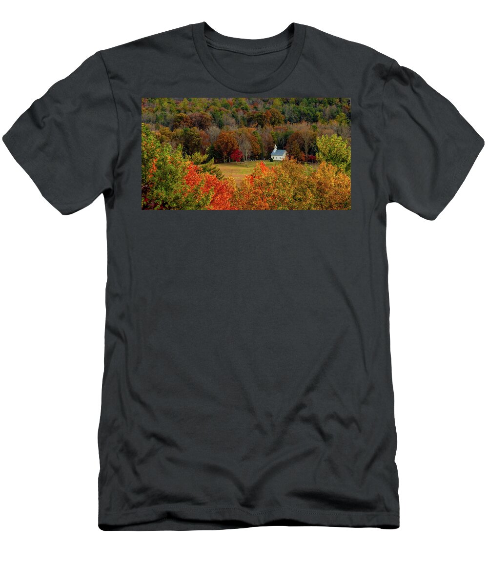 Church T-Shirt featuring the photograph A Rich View by Marcy Wielfaert