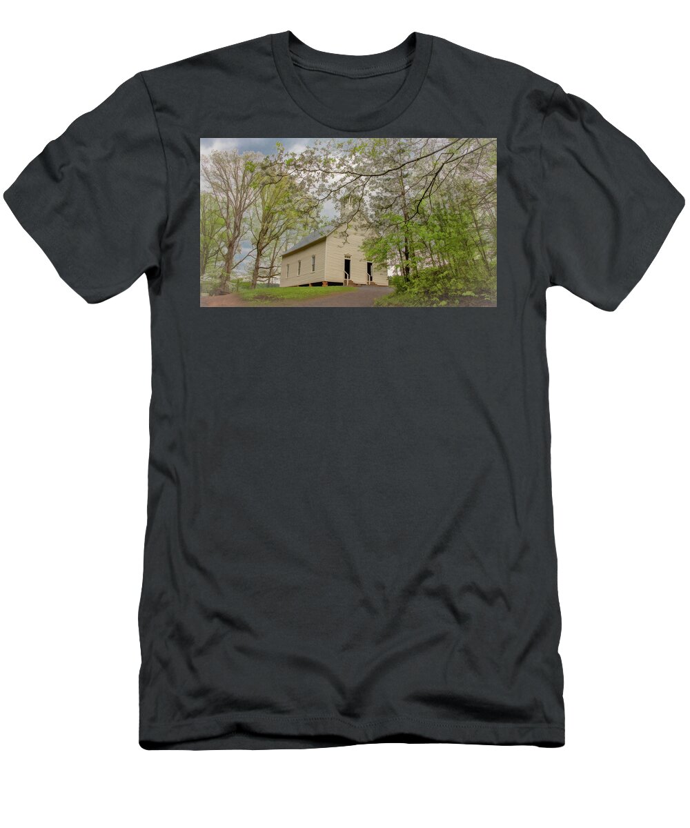 Cades Cove T-Shirt featuring the photograph A Soft, Misty, Dogwood Kind of Morning by Marcy Wielfaert