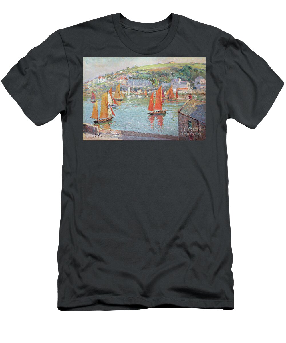 Harbour T-Shirt featuring the painting A Summer Day by Charles David Jones Bryant