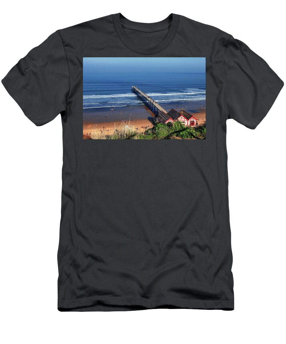 Saltburn By The Sea T-Shirt featuring the photograph A Sunny Day At Saltburn by Jeff Townsend