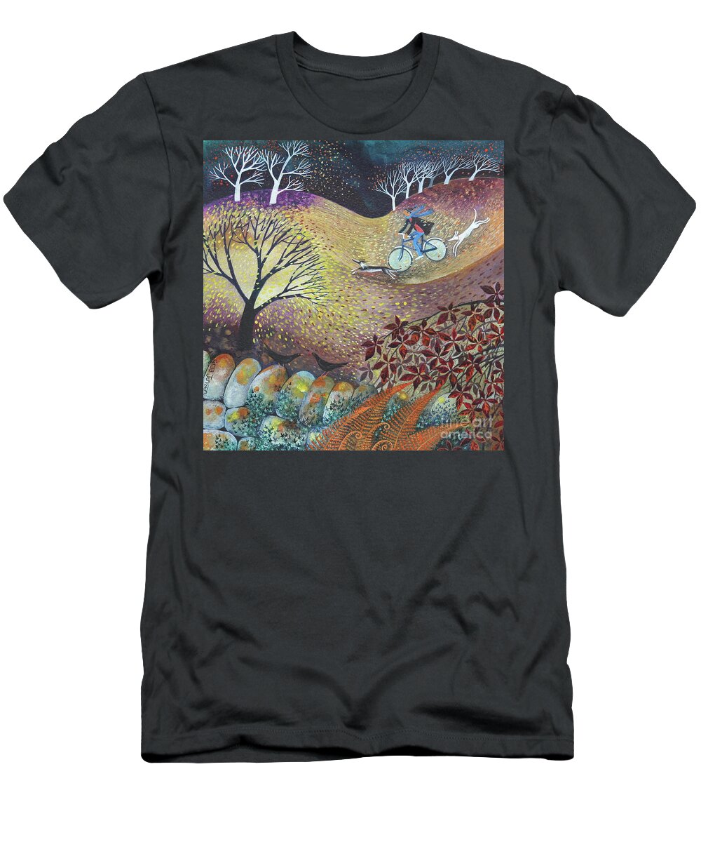 Wind T-Shirt featuring the painting A windy day by Lisa Graa Jensen
