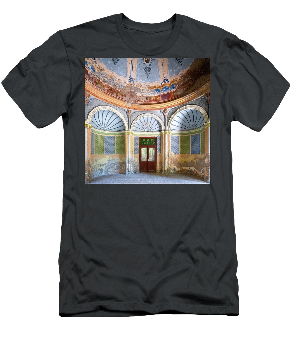 Urban T-Shirt featuring the photograph Abandoned Casino Bar Entrance by Roman Robroek