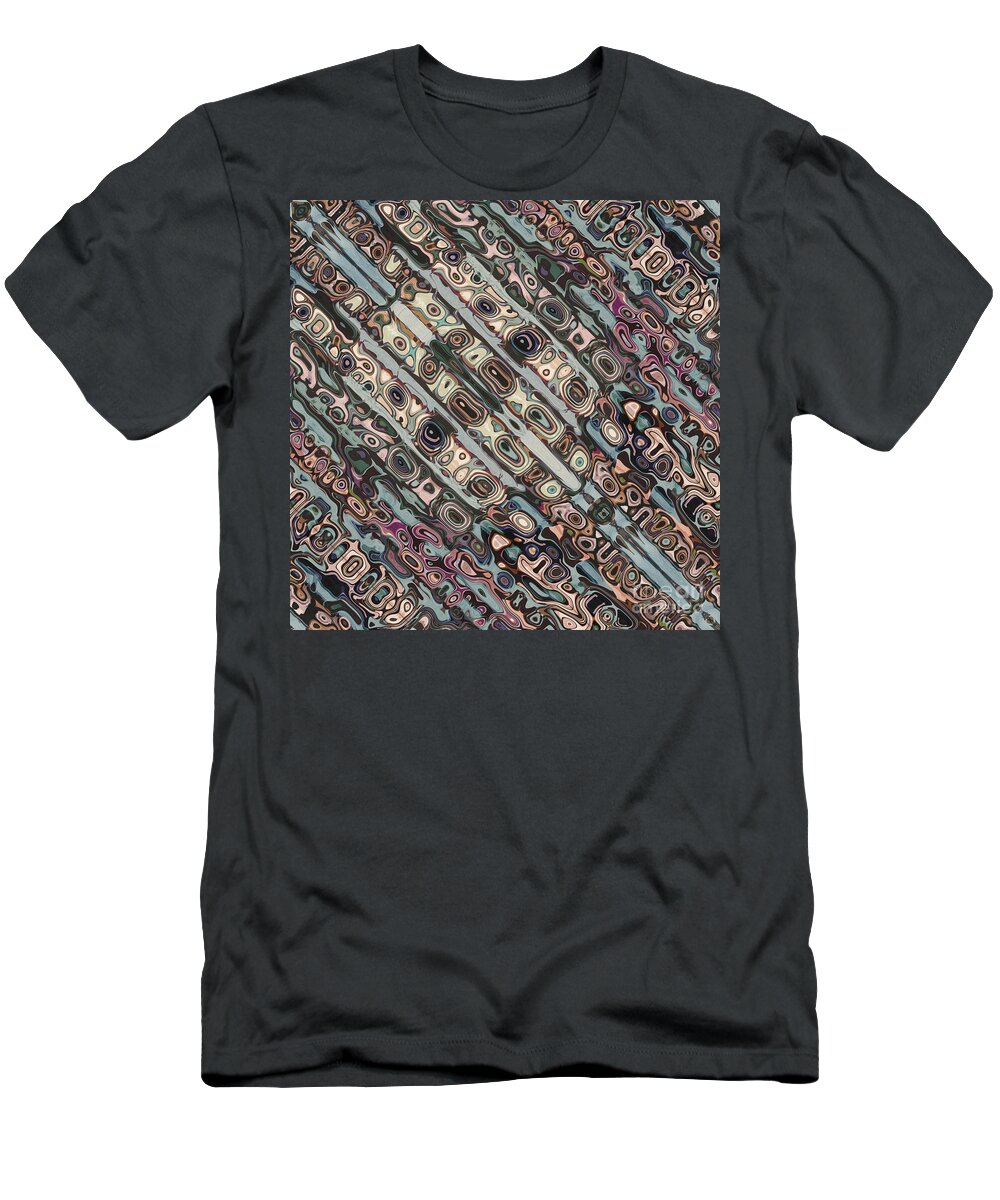 Diagonal T-Shirt featuring the digital art Abstract Textured Earth Tones Pattern by Phil Perkins