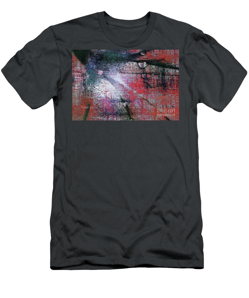 Abstract T-Shirt featuring the digital art Abstract ..tracks by Elaine Manley