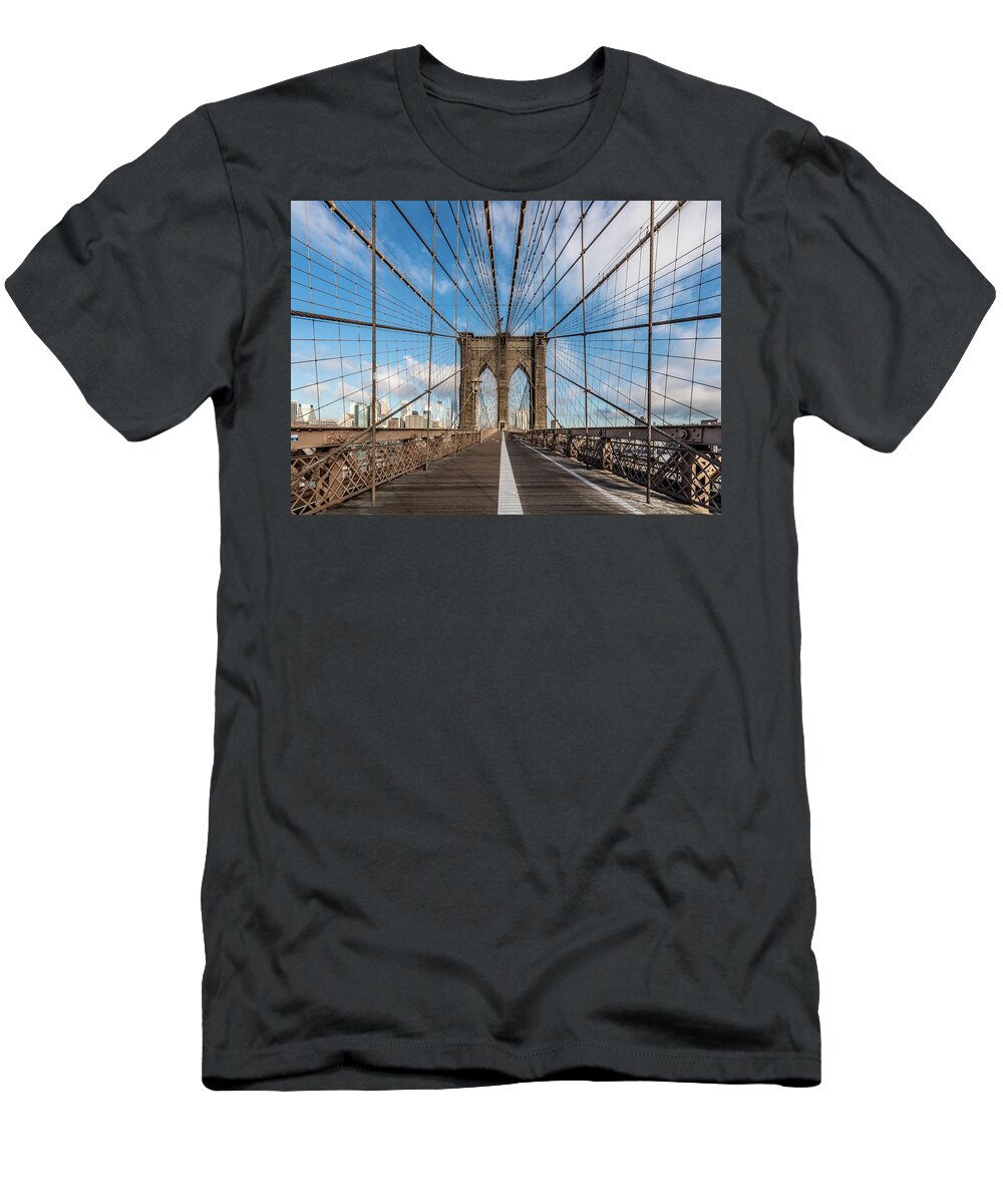 New York T-Shirt featuring the photograph Across The River by David Downs