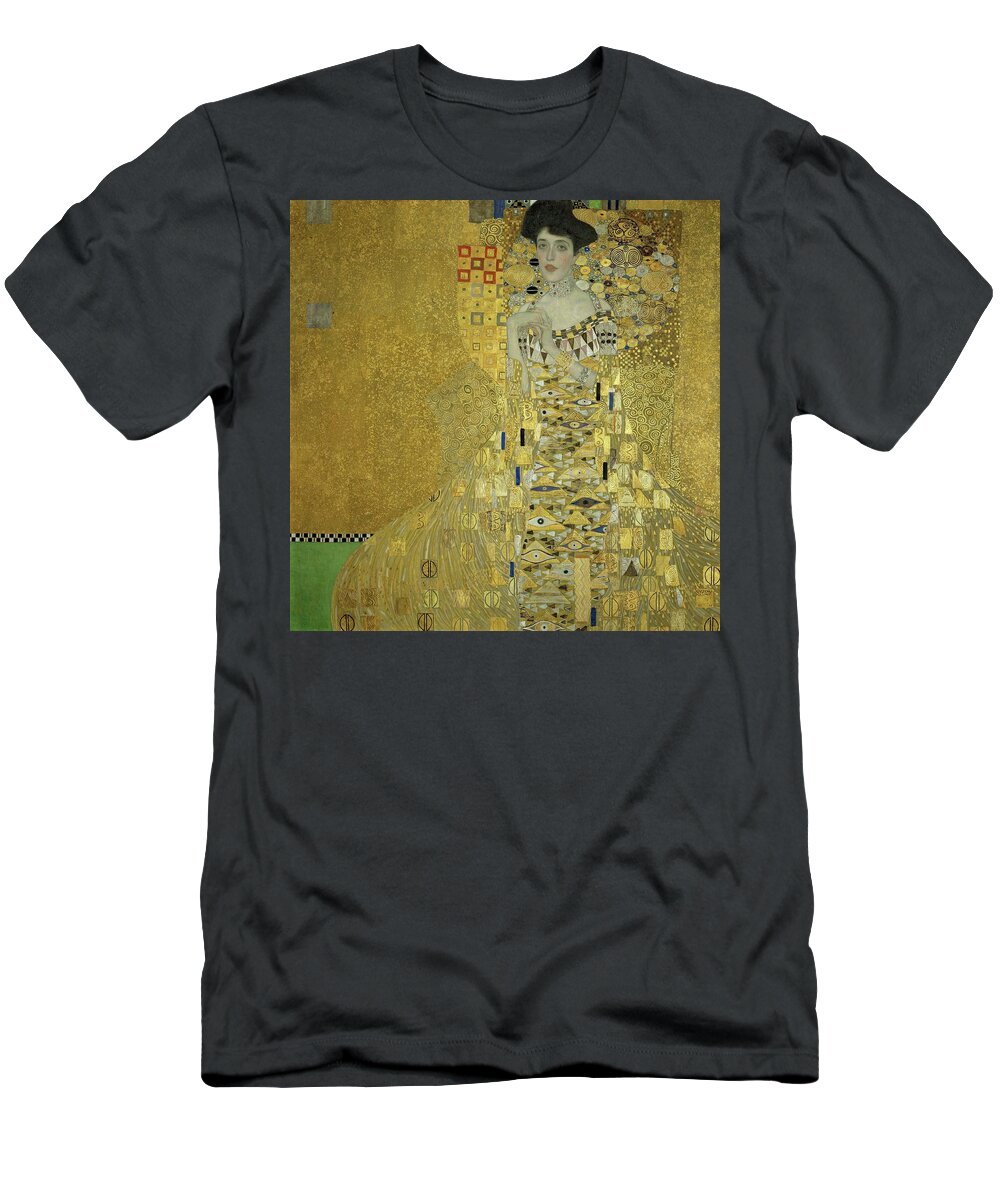 Gustav Klimt T-Shirt featuring the painting Adele Bloch-Bauer I, 1907.Estates of Ferdinand and Adele Bloch-Bauer. by Gustav Klimt -1862-1918-