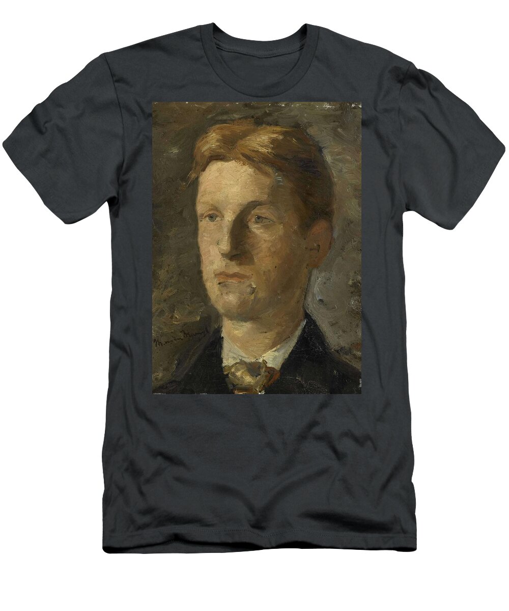 Adriaan Pit T-Shirt featuring the painting Adriaan Pit -1860-1944-. Director of the Netherlands Museum of History and Art in Amsterdam. Dati... by Marinus van der Maarel -1857-1921-