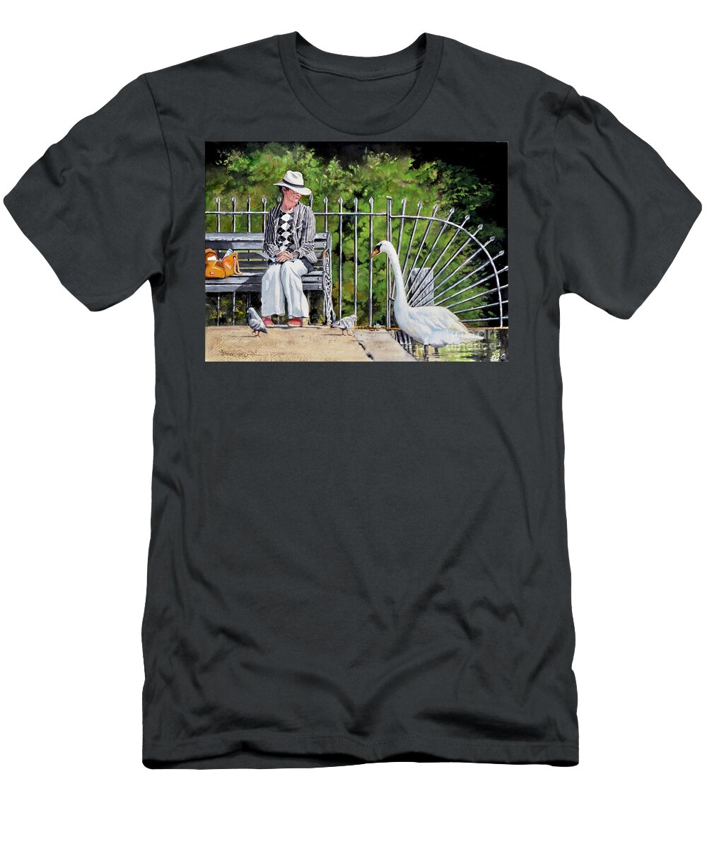 Landscape T-Shirt featuring the painting Afternoon Conversation by Jeanette Ferguson