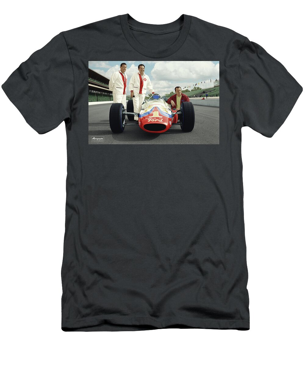 Aj Foyt T-Shirt featuring the photograph AJ Foyt Indy 1965 by Retrographs