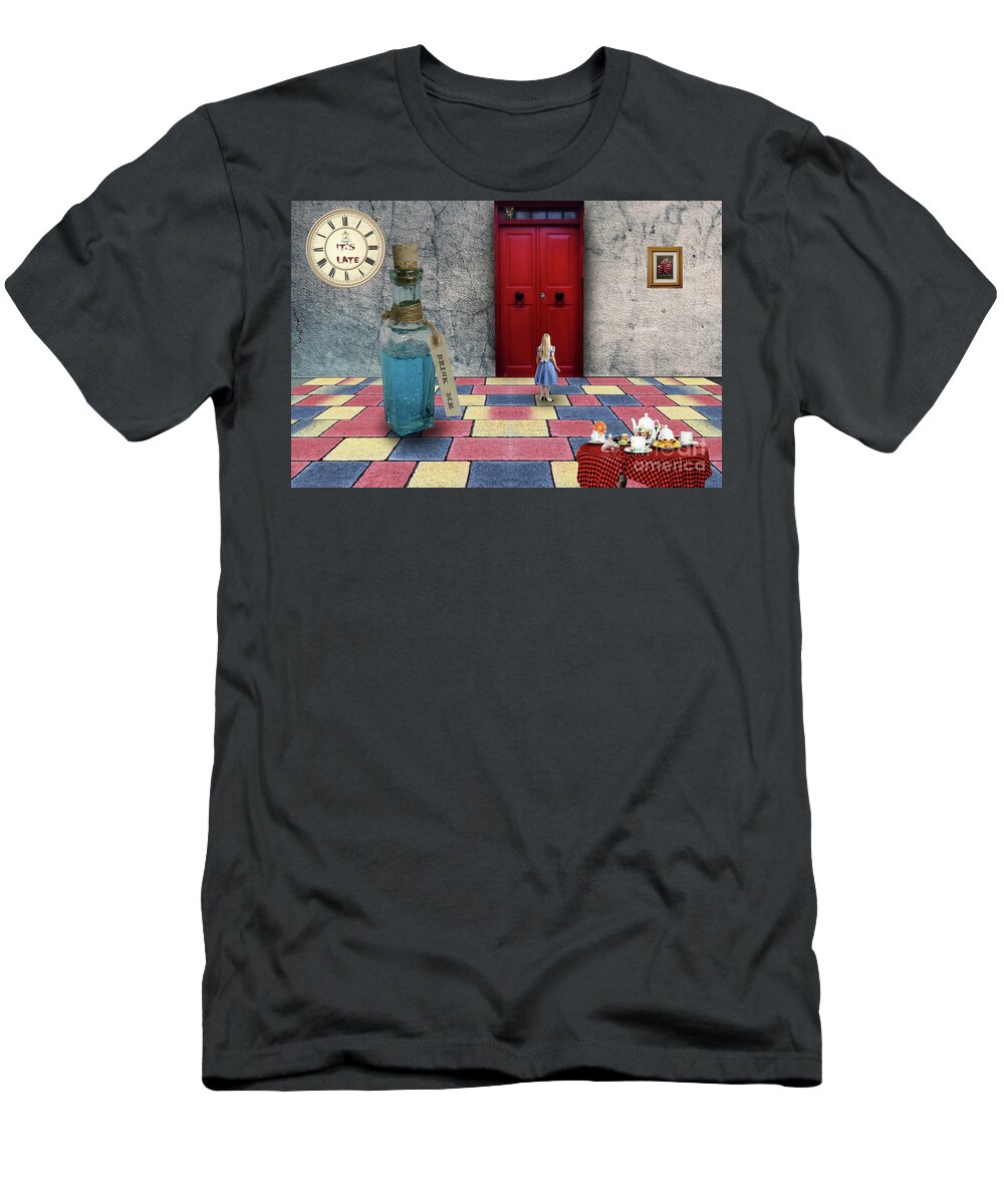 Alice T-Shirt featuring the mixed media Alice 2 by Jim Hatch