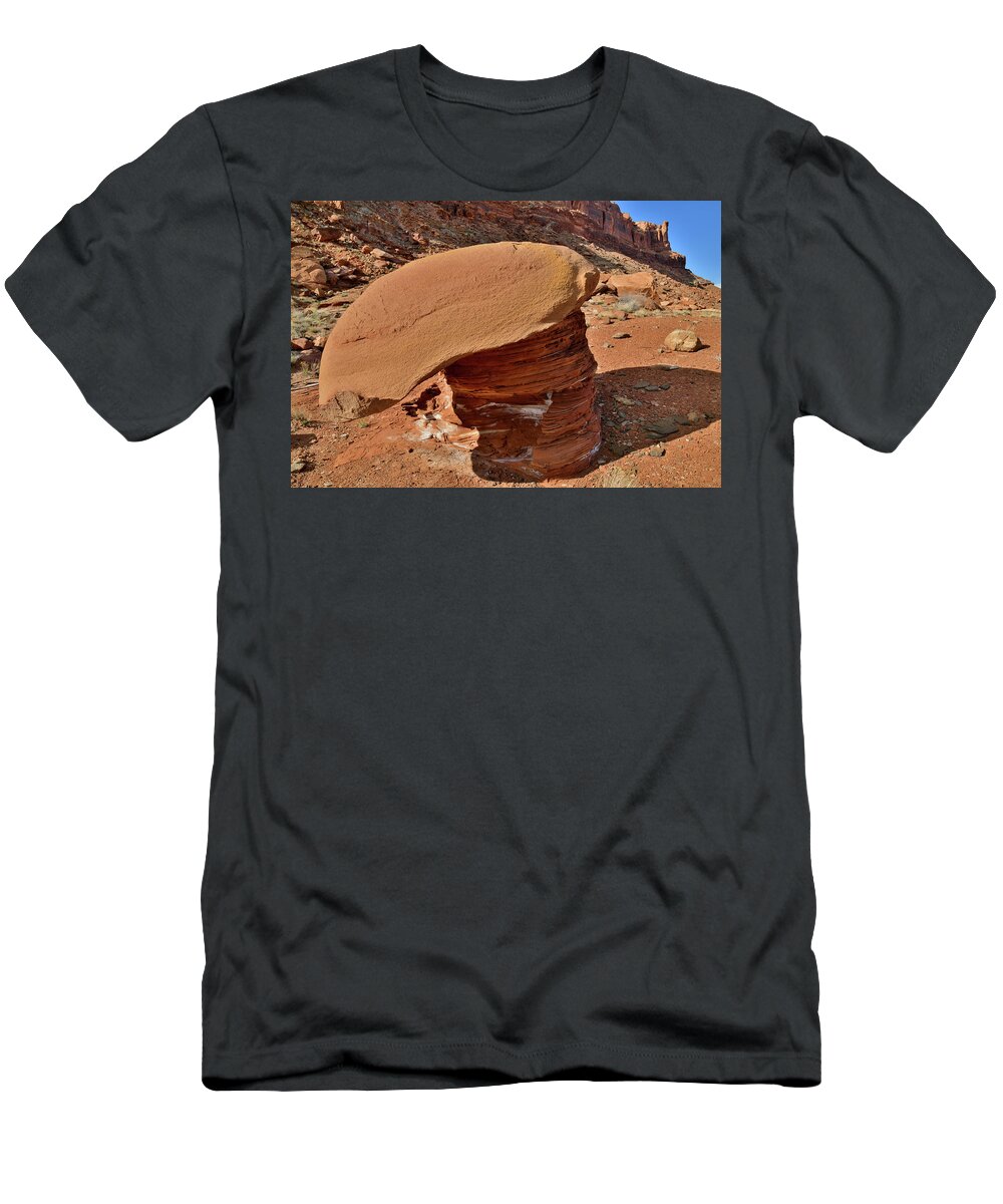 Highway 313 T-Shirt featuring the photograph Alien-like Boulder along Utah 313 by Ray Mathis